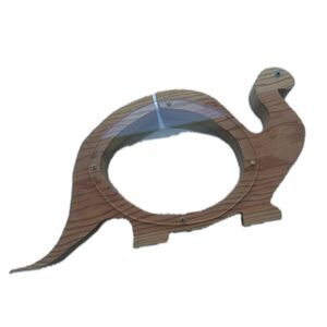 Wood Artistry Wooden Brontosaurus Dinosaur Clear Acrylic Tummy Coin Piggy Bank